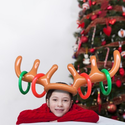 Hot Selling Halloween Decoration Christmas Toy Antler Inflatable Ring Toss Game