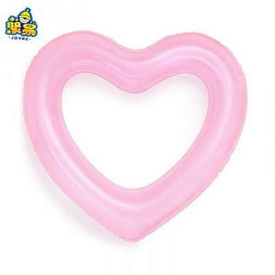 Good Quality Eco Friendly PVC  Inflatable Swim Ring Floating Pink Heart Shape